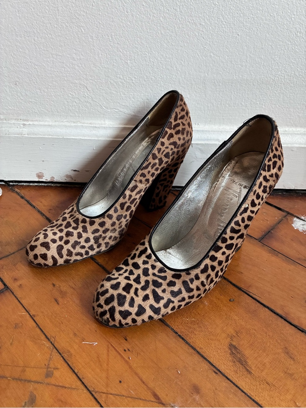 Thierry Mugler Leopard Print Block Heel Pumps - Brown & Black